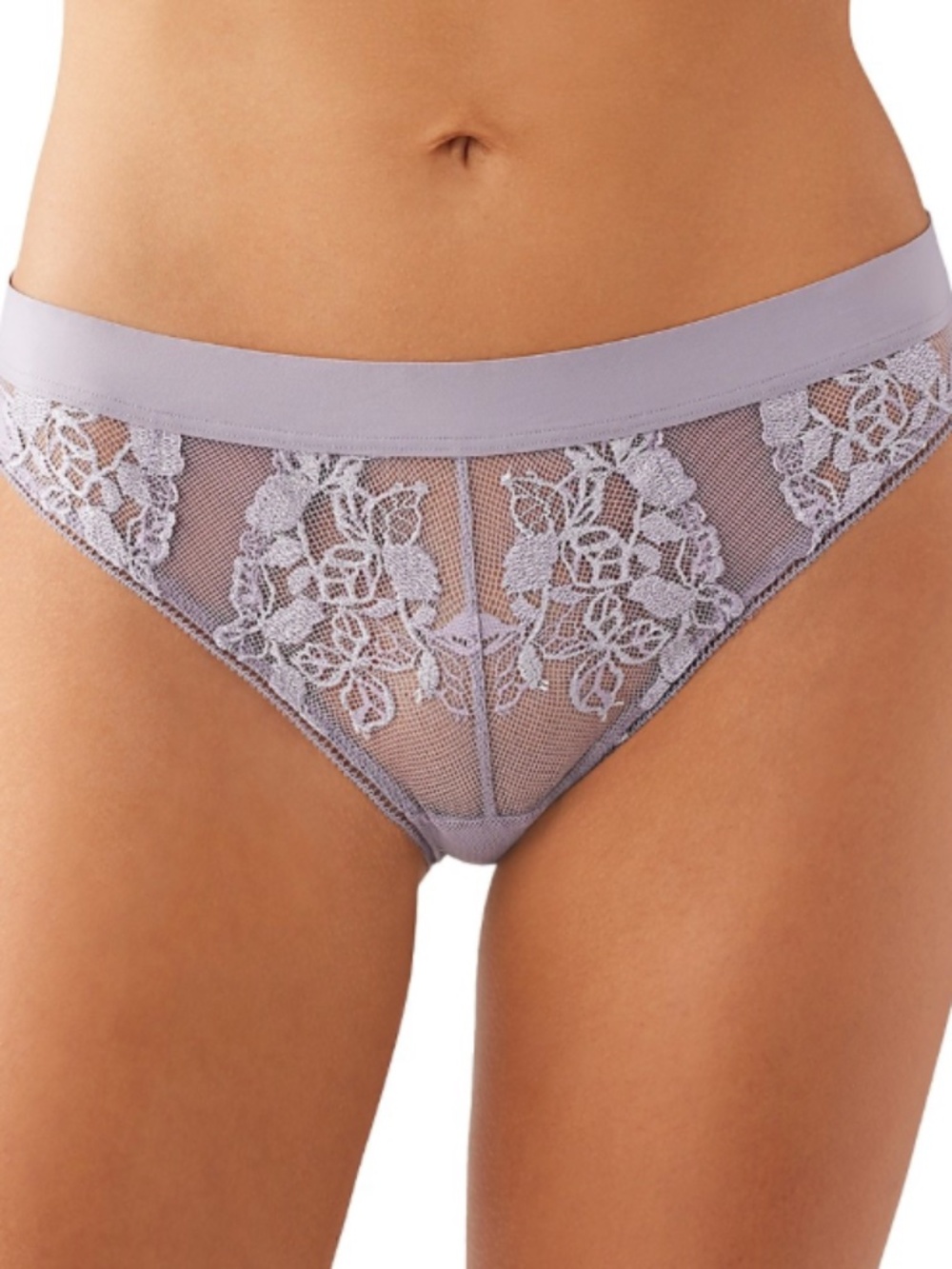 b.tempt'd Women's Opening Act Lingerie Lace Cheeky Underwear Minimal Gray